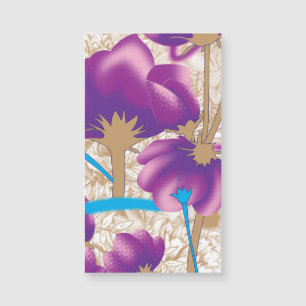 Vibrant floral pattern featuring purple and blue f