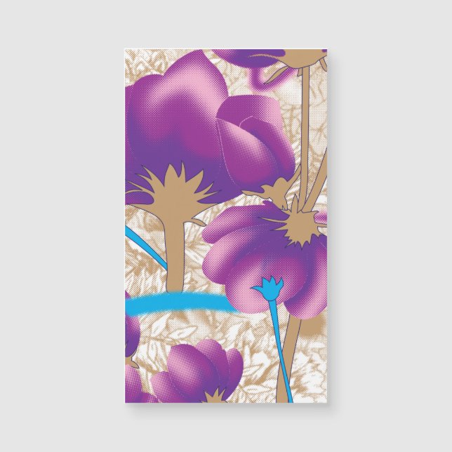 Vibrant floral pattern featuring purple and blue f (Front)
