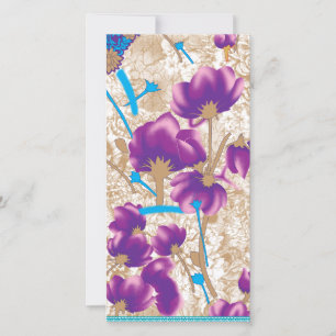 Vibrant floral pattern featuring purple and blue f announcement