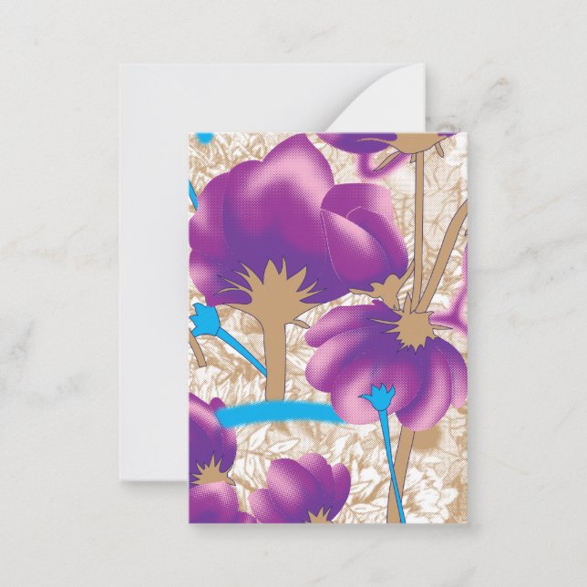 Vibrant floral pattern featuring purple and blue f card (Front)