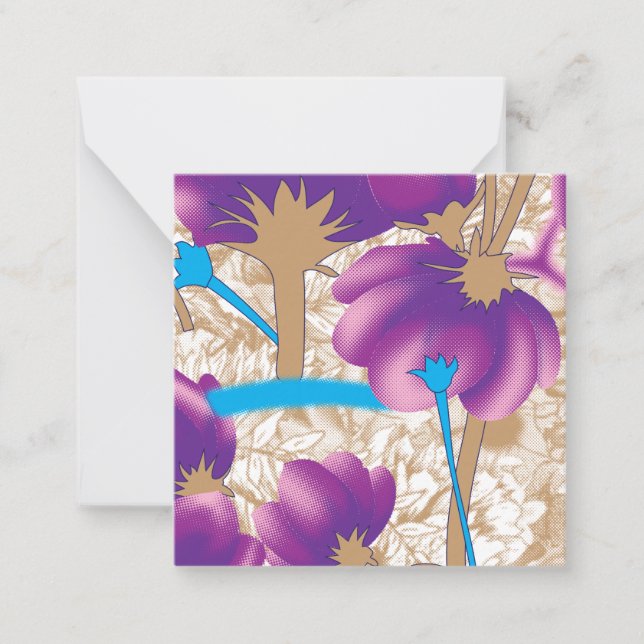 Vibrant floral pattern featuring purple and blue f card (Front)
