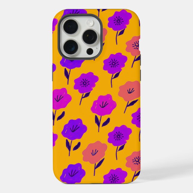 Vibrant Floral Pattern iPhone Case (Back)