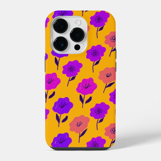 Vibrant Floral Pattern iPhone Case (Back)