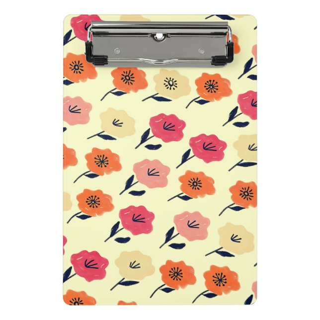 Vibrant Floral Pattern Mini Clipboard (Front)