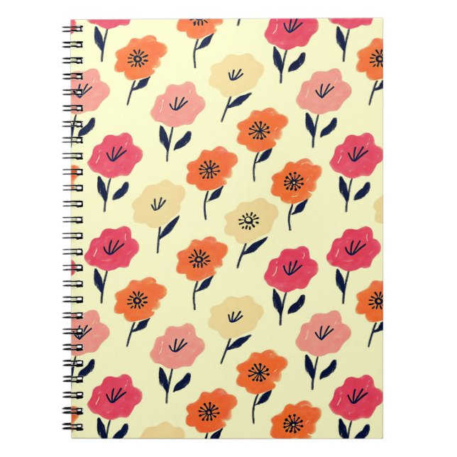 Vibrant Floral Pattern Notebook (Front)