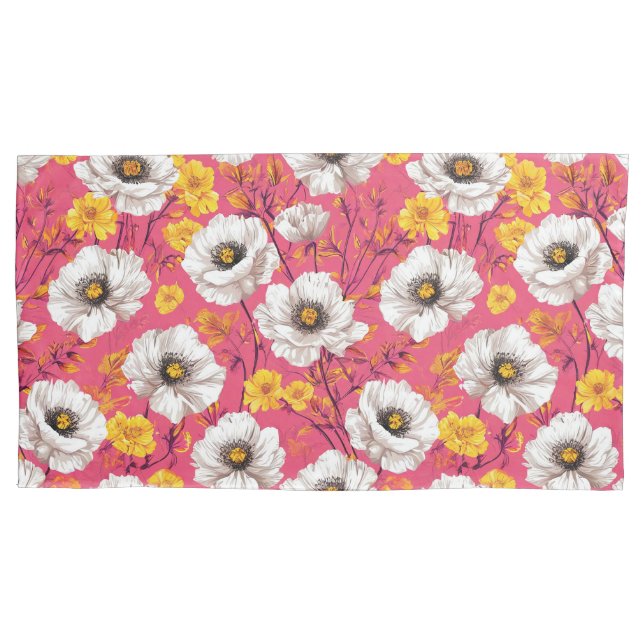 Vibrant floral pattern pillowcase (Front)