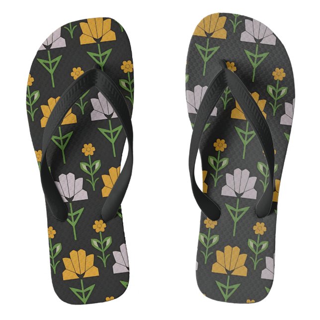 Vibrant Floral Pattern Thongs (Footbed)
