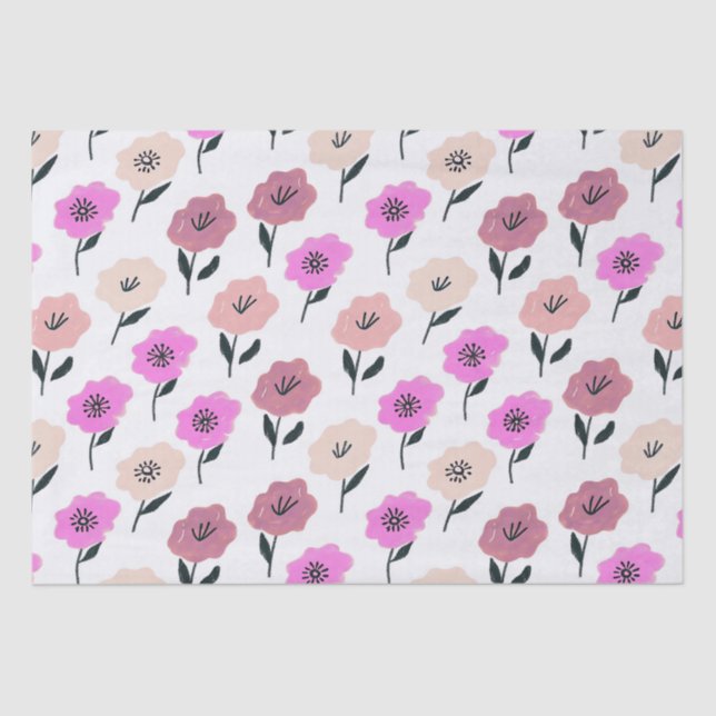 Vibrant Floral Pattern Tissue Paper (Front)
