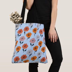 Vibrant Floral Pattern Tote Bag