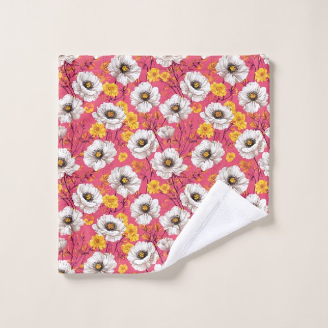 Vibrant floral pattern wash cloth (Wash Cloth)