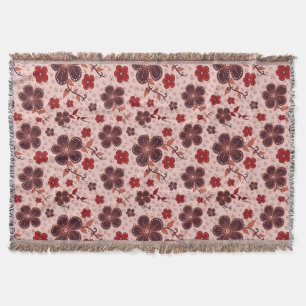 Vibrant Floral Pattern with Colourful Flowers Throw Blanket