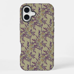 Vibrant Floral Pattern with Yellow Daisies iPhone 16 Plus Case