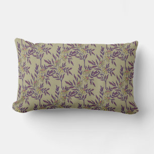 Vibrant Floral Pattern with Yellow Daisies Lumbar Cushion