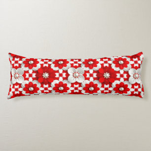 Vibrant Floral Red Pattern For Home Styling Body Cushion
