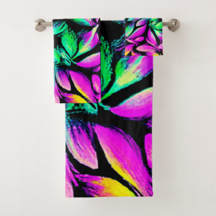 Vibrant Floral Repeat Design Bath Towel Set