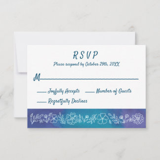 Vibrant Floral RSVP Cards - With Number of Guests