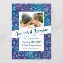 Vibrant Floral Save the Date with Photo