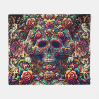 Vibrant Floral Super Sugar Skull