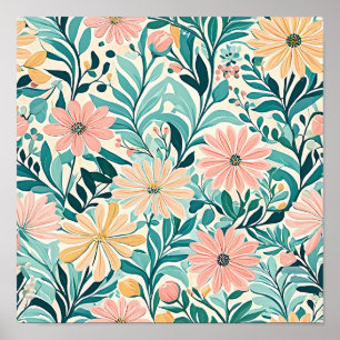 Vibrant Floral Tapestry Poster