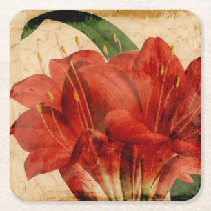 Vibrant Floral VIII Square Paper Coaster