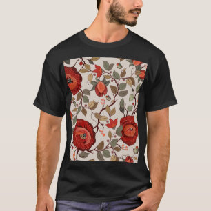 Vibrant Floral Wallpaper: Hand-Drawn Patterns T-Shirt