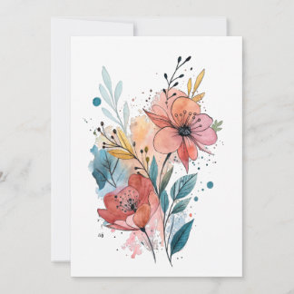Vibrant Floral Watercolor Design Invitation