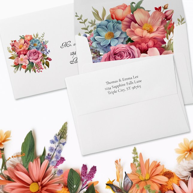 Vibrant Floral Watercolor Envelope (Creator Uploaded)