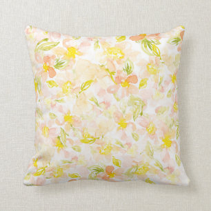 Vibrant floral watercolor pattern cushion