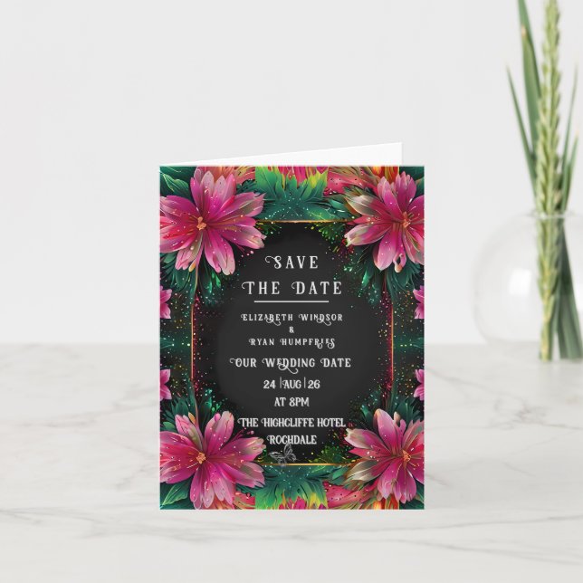 Vibrant Floral Wedding Invitation (Front)