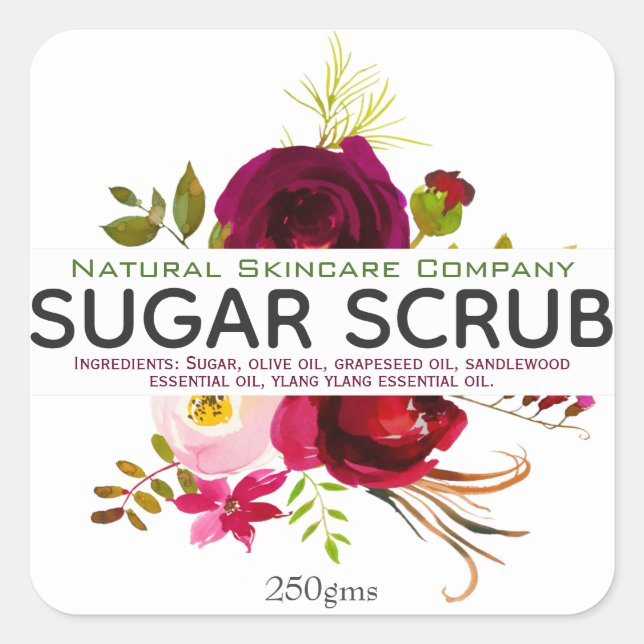 Vibrant Floral White Product Labels (Front)