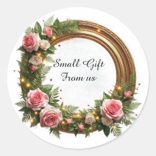 Vibrant Floral Wreath Classic Round Sticker