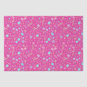 Vibrant florals in pink and bright blue tissue paper