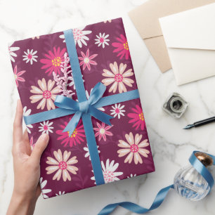 Vibrant Flourishing Fuchsia Floral Bloom Wrapping Paper