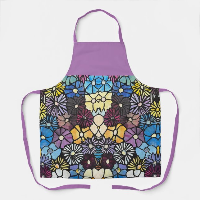Vibrant Flower Bouquet Apron (Front)