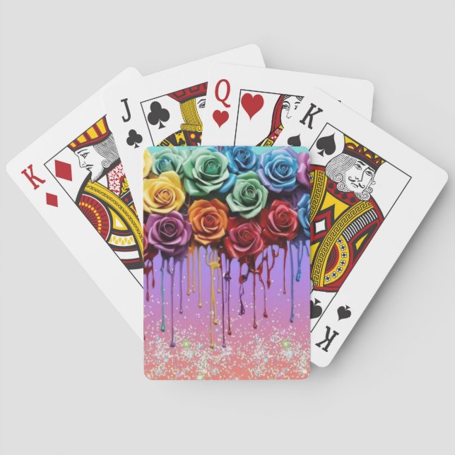 Vibrant Flower Bouquet Playing Cards (Back)