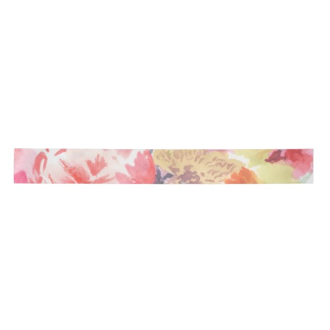 Vibrant Flower Bouquet Satin Ribbon (Front)