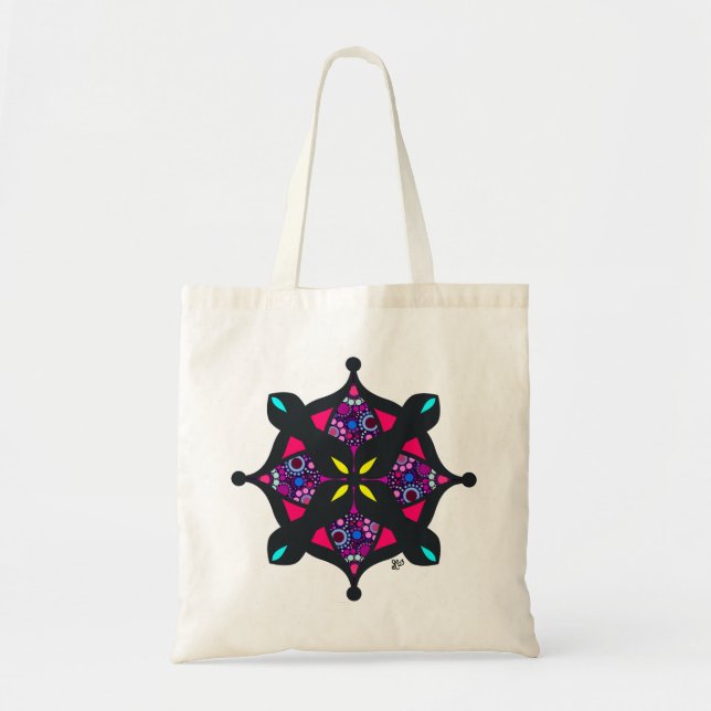 Vibrant Flower Budget Tote Bag (Front)