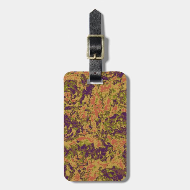 Vibrant flower camouflage pattern luggage tag (Front Vertical)