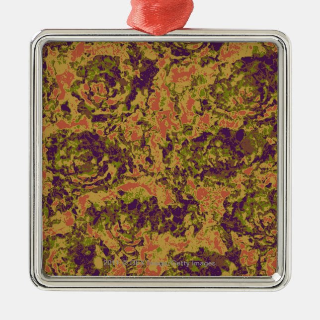 Vibrant flower camouflage pattern metal tree decoration (Front)