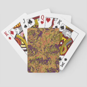 Vibrant flower camouflage pattern playing cards