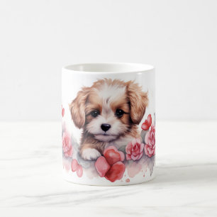 Vibrant flower Dog Art StyleFor Dog Lovers Coffee Mug