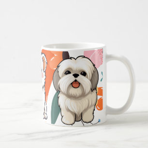 Vibrant flower Dog Art StyleFor Dog Lovers Coffee Mug