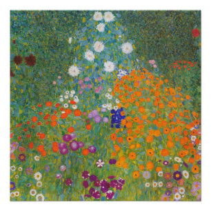 Vibrant Flower Garden - Gustav Klimt Gloss Poster