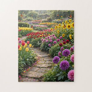 Vibrant Flower Garden in Bloom Jigsaw Puzzle
