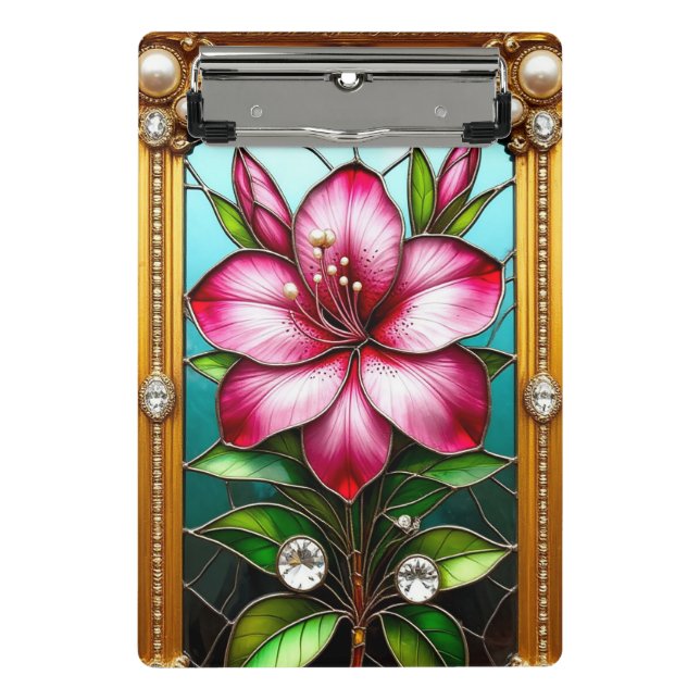 Vibrant Flower Ornately Framed Mini Clipboard (Front)