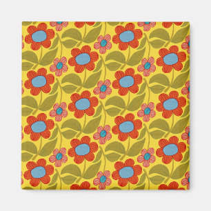 Vibrant Flower Pattern Magnet