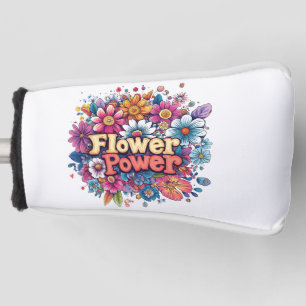 Vibrant Flower Power Design with Colorful Blooms Golf Head Cover