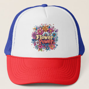 Vibrant Flower Power Design with Colorful Blooms  Trucker Hat