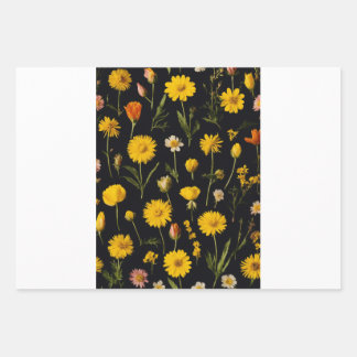 Vibrant flower print wrapping papper wrapping paper sheet