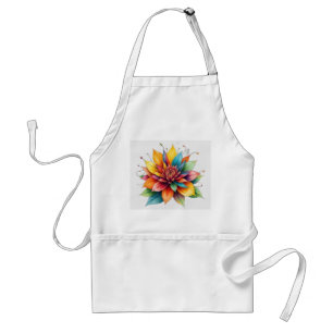 Vibrant Flower with Swirling Leaves Standard Apron